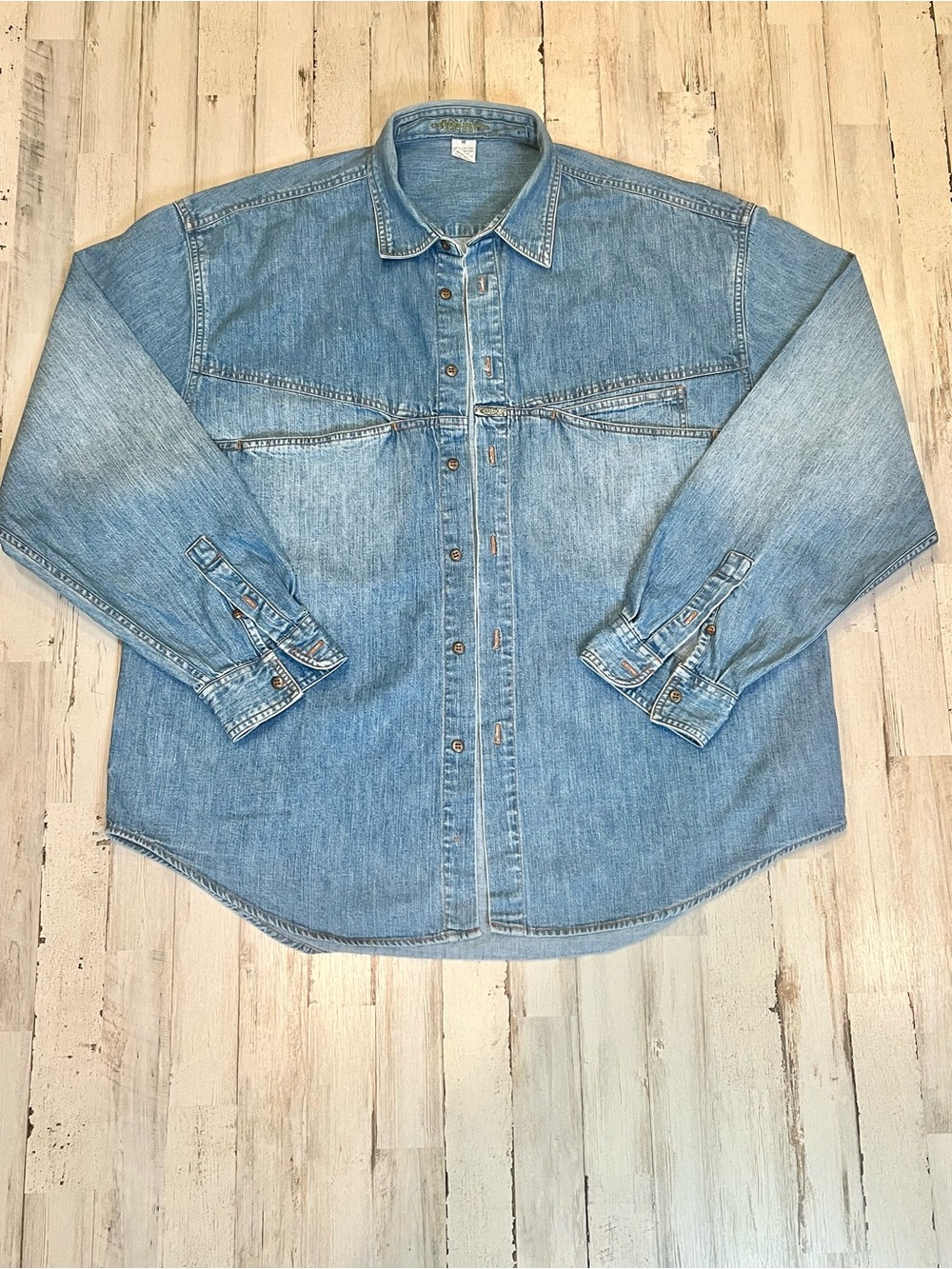 Vintage 90s Marithe Francois Girbaud Denim Shirt Men's M Blue
